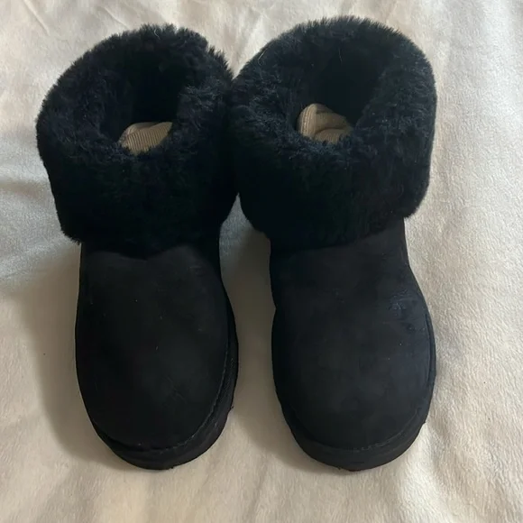 Ladies, black suede UGG ankle booties - Picture 2 of 5